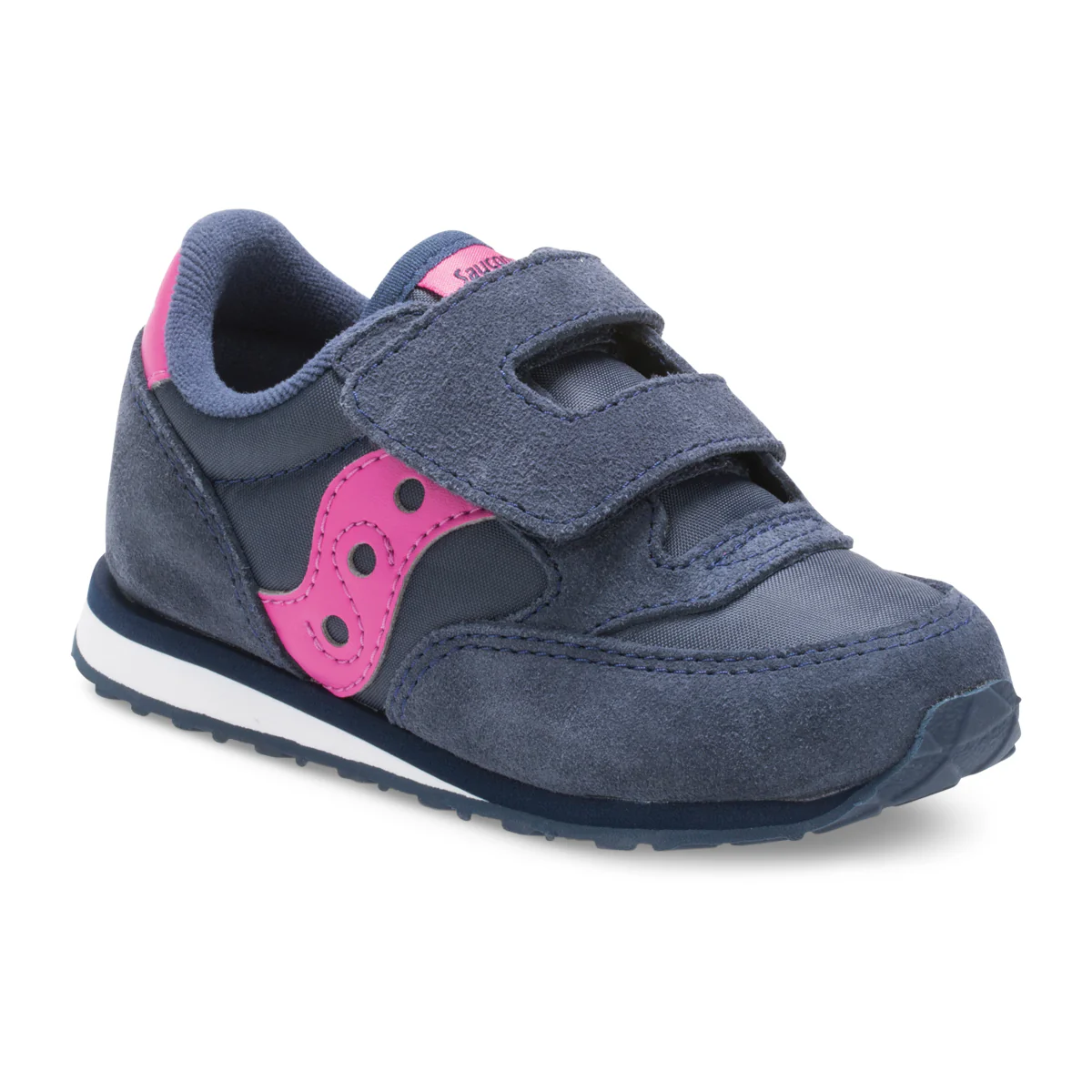 Jazz Hook & Loop Sneaker - Big Kid Navy/Pink - Image 7