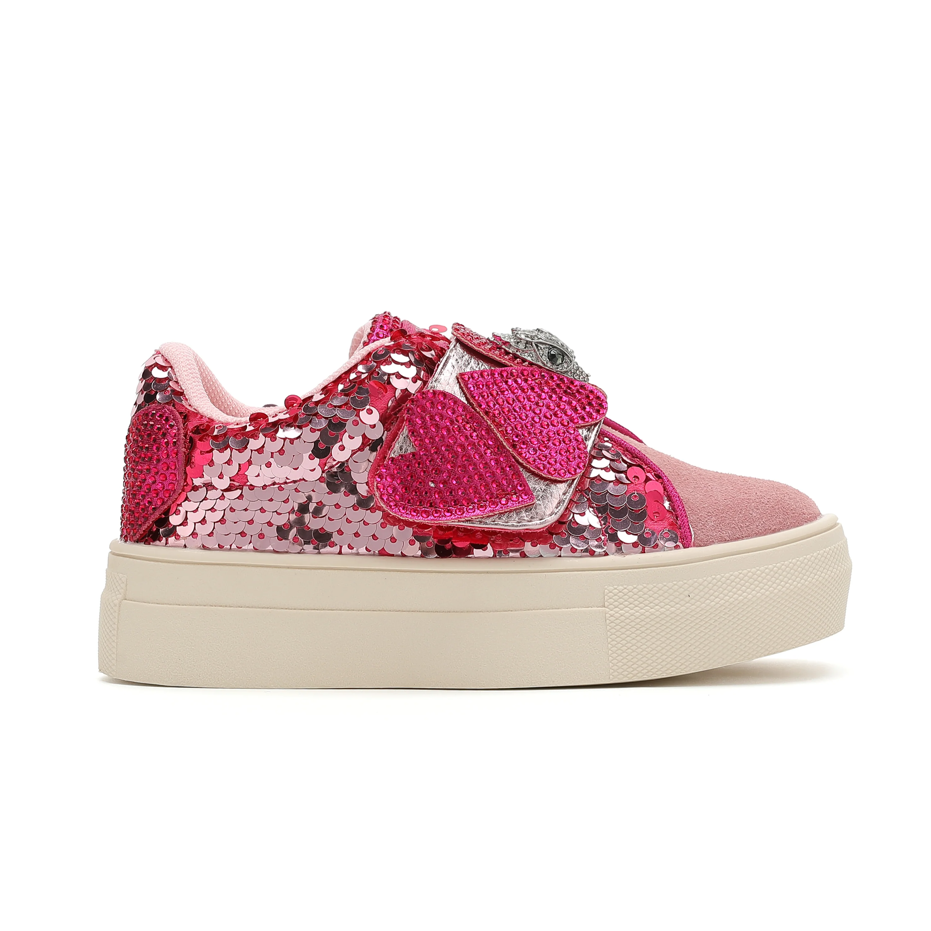Mini Laney Heart Strap Sneaker - Little Kid Pink